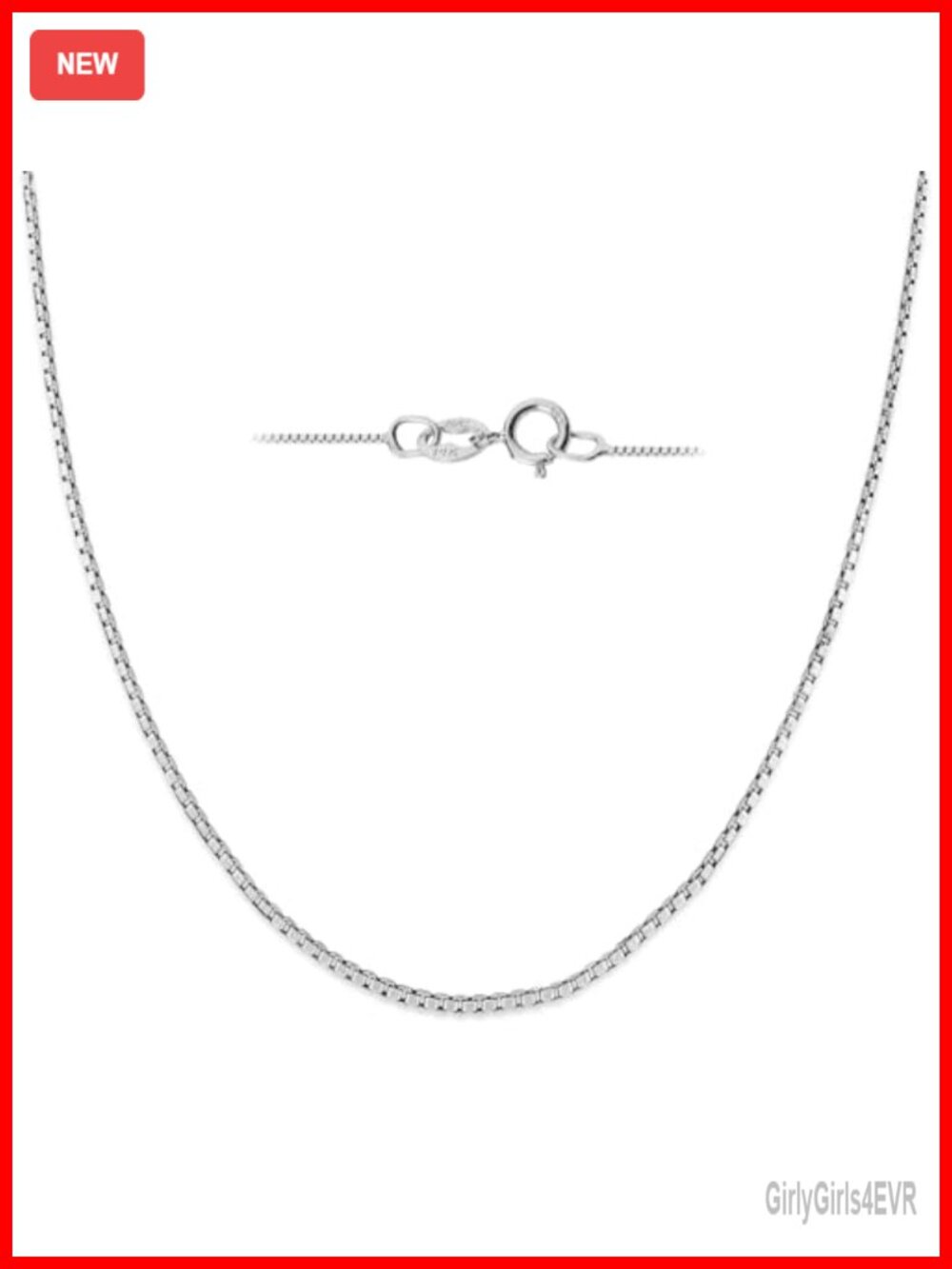 10K Solid Yellow and White Gold Box Link Chain Necklace 18 Inch